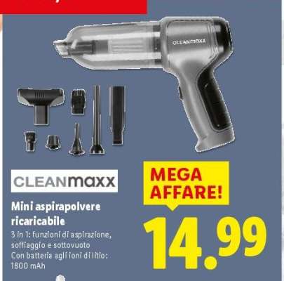 CLEANmaxx Mini aspirapolvere ricaricabile