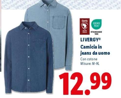 LIVERGY® Camicia in jeans da uomo