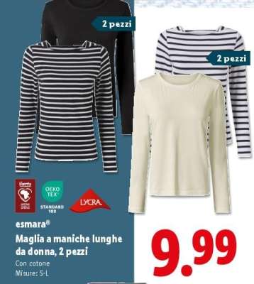 esmara® Maglia a maniche lunghe da donna, 2 pezzi