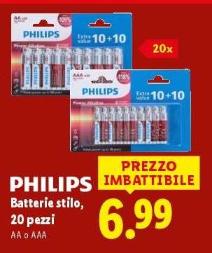 PHILIPS Batterie stilo, 20 pezzi