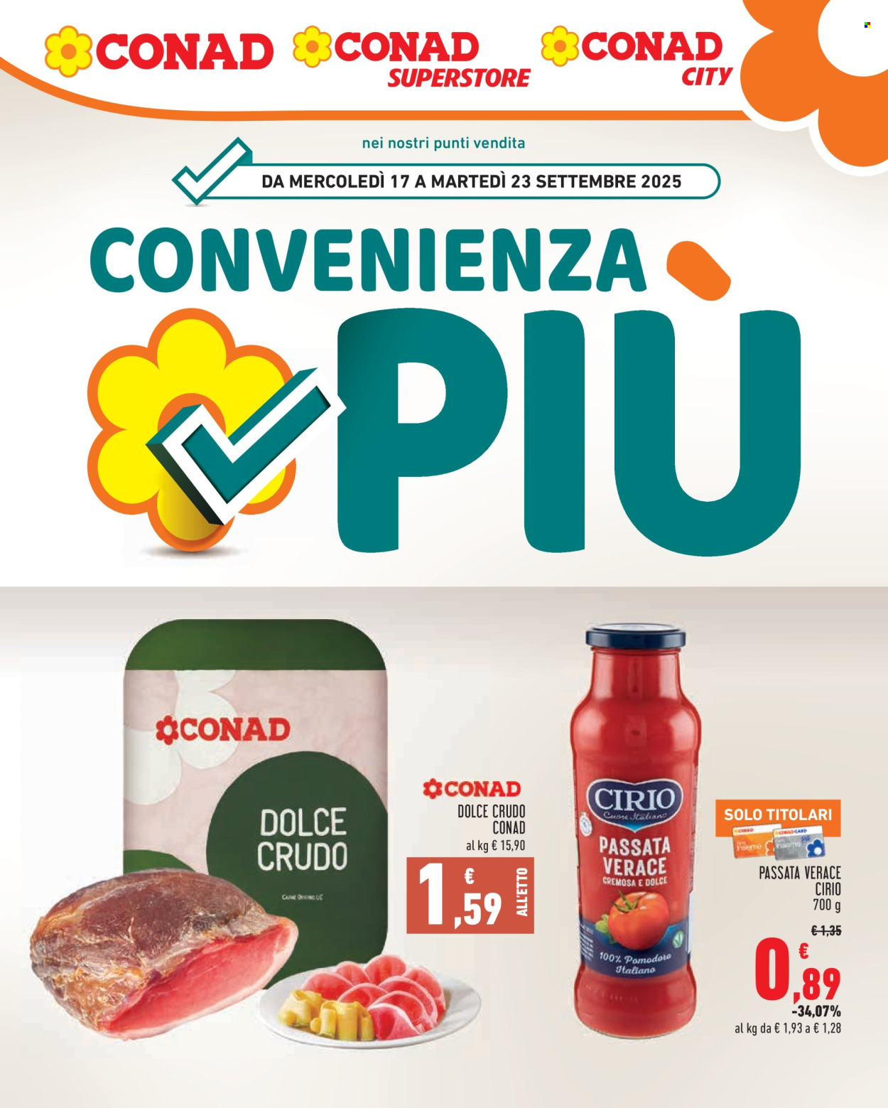 Volantino Conad - 17/9/2025 - 23/9/2025. Pagina 1