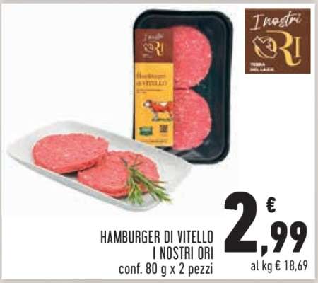 HAMBURGER DI VITELLO I NOSTRI ORI