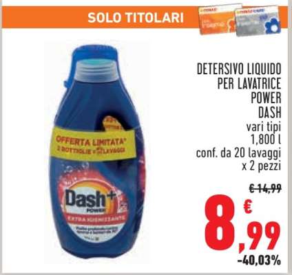 DETERSIVO LIQUIDO PER LAVATRICE POWER DASH