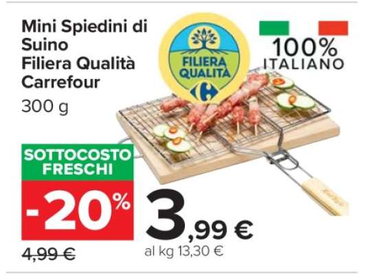 Mini Spiedini di Suino Filiera Qualità Carrefour