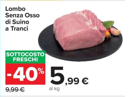 Lombo senza Osso di Suino a Tranci