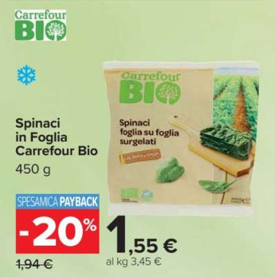 Spinaci in Foglia Carrefour Bio