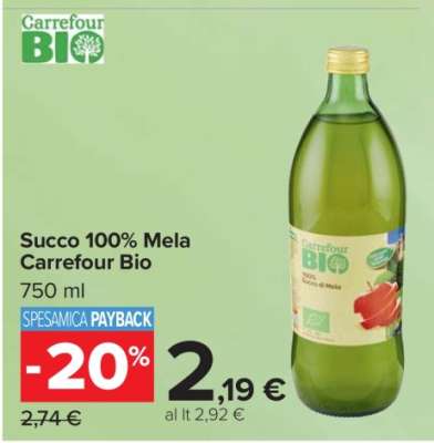 Succo 100% Mela Carrefour Bio
