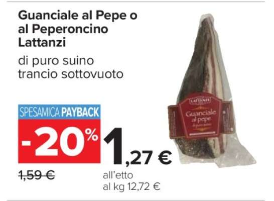 Guanciale al pepe o al peperoncino Lattanzi