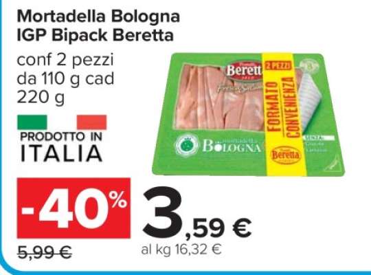 Mortadella Bologna IGP Bipack Beretta