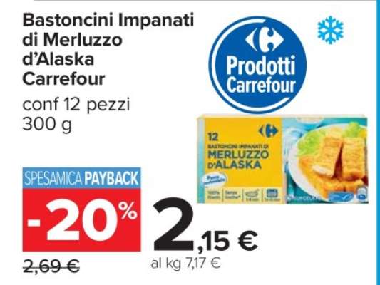 Bastoncini Impanati di Merluzzo d’Alaska Carrefour
