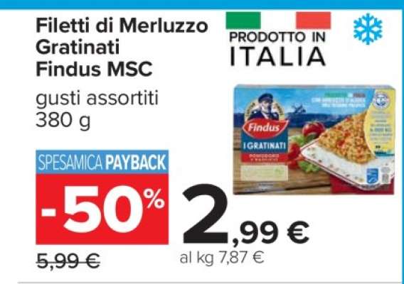 Filetti di Merluzzo Gratinati Findus MSC