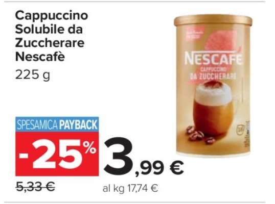 Cappuccino Solubile da Zuccherare Nescafé