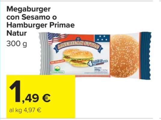 Megaburger con Sesamo o Hamburger Primae Natur