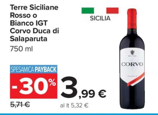 Terre Siciliane Rosso o Bianco IGT Corvo Duca di Salaparuta