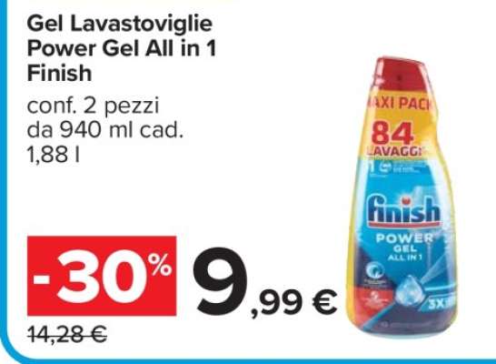 Gel Lavastoviglie Power Gel All in 1 Finish