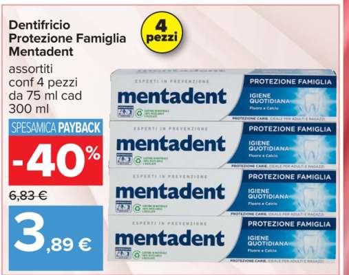Dentifricio Protezione Famiglia Mentadent