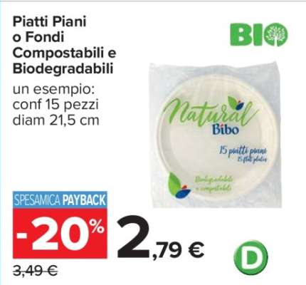 Piatti Piani o Fondi Compostabili e Biodegradabili