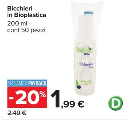 Bicchieri in Bioplastica