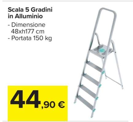Scala 5 Gradini in Alluminio