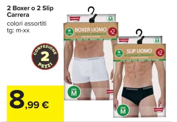 2 Boxer o 2 Slip Carrera