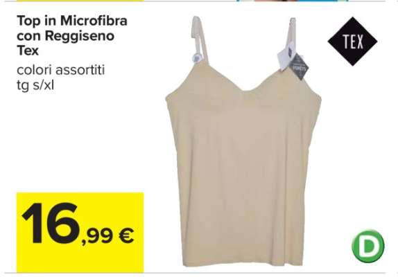 Top in Microfibra con Reggiseno Tex