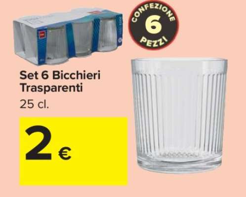 Set 6 bicchieri trasparenti