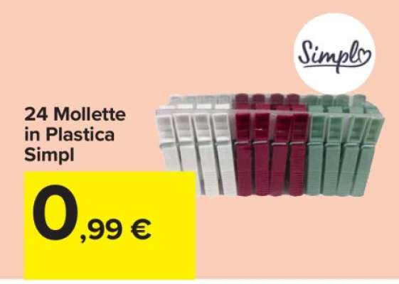 24 Mollette in Plastica Simpl