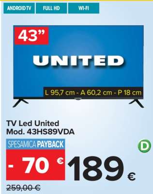 TV Led United Mod. 43HS89VDA