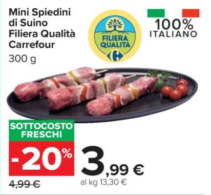 Mini Spiedini di Suino Filiera Qualità Carrefour
