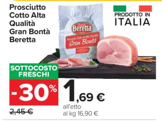Prosciutto Cotto Alta Qualità Gran Bontà Beretta