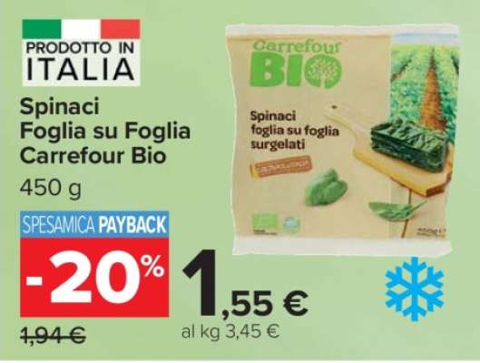 Spinaci Foglia su Foglia Carrefour Bio