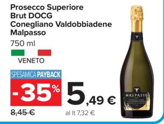 Prosecco Superiore Brut DOCG Conegliano Valdobbiadene Malpasso