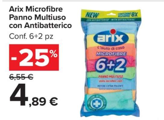 Arix Microfibre Panno Multiuso con Antibatterico