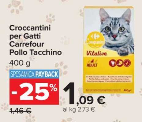 Croccantini per Gatti Carrefour Pollo Tacchino