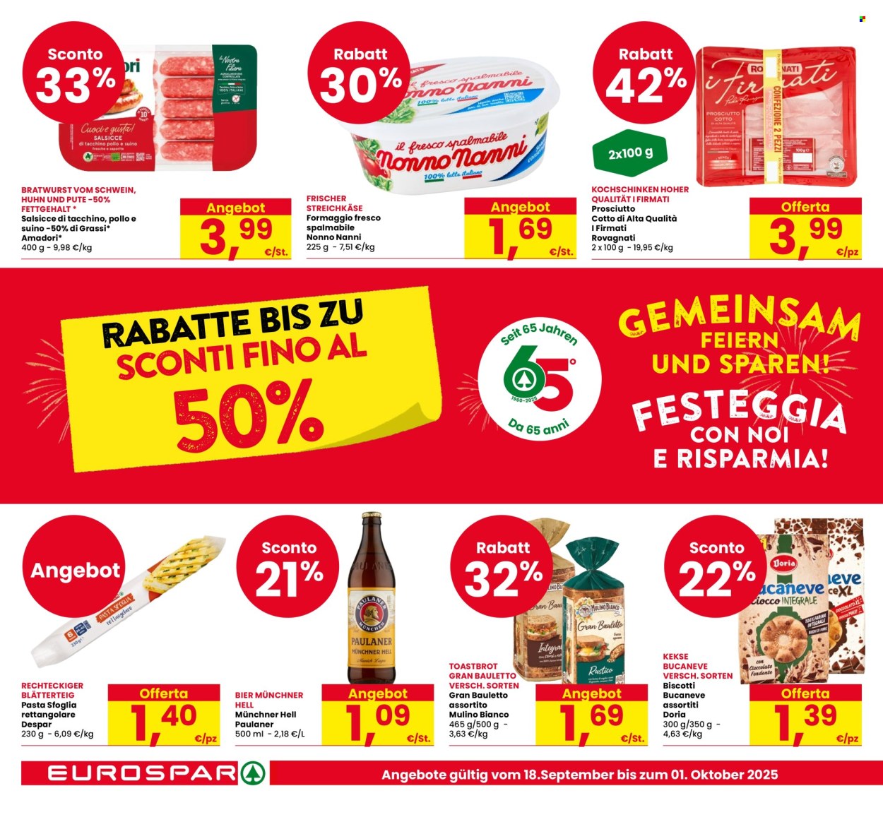 Volantino Eurospar - 18/9/2025 - 1/10/2025. Pagina 2