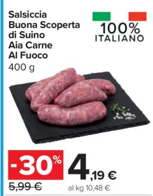 Salsiccia Buona Scoperta di Suino Aia Carne Al Fuoco