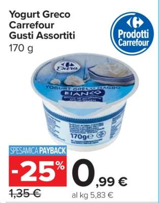 Yogurt Greco Carrefour Gusti Assortiti