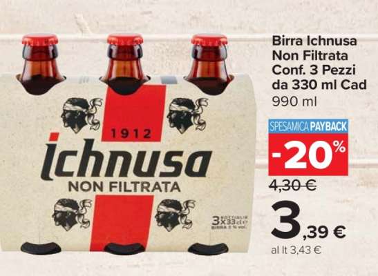 Birra Ichnusa non filtrata