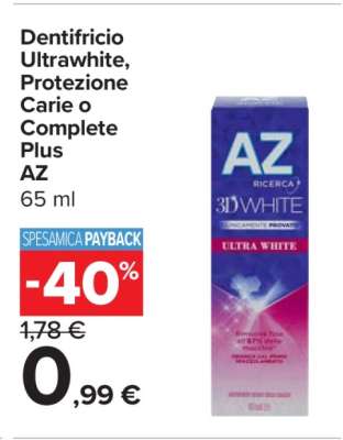 Dentifricio Ultrawhite, Protezione Carie o Complete Plus AZ