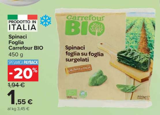 Spinaci Foglia Carrefour BIO