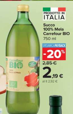 Succo 100% Mela Carrefour Bio
