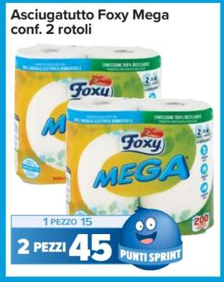 Asciugatutto Foxy Mega Conf. 2 Rotoli
