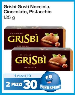 Grisbì Gusti Nocciola, Cioccolato, Pistacchio