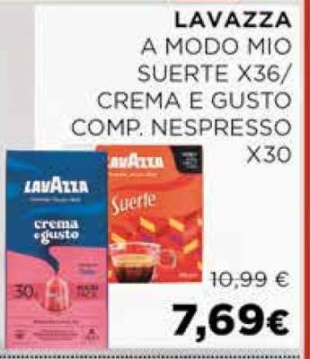 LAVAZZA A MODO MIO SUERTE X36/CREMA E GUSTO COMP. NESPRESSO X30