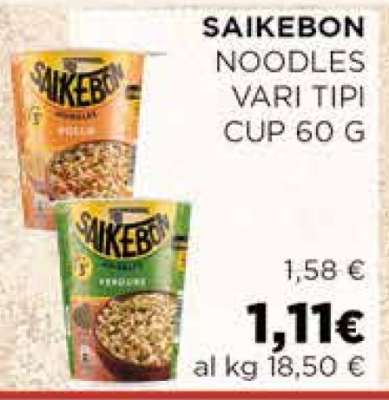 SAIKEBON NOODLES VARI TIPI CUP 60 G