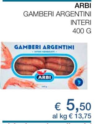 ARBI GAMBERI ARGENTINI INTERI 400 G