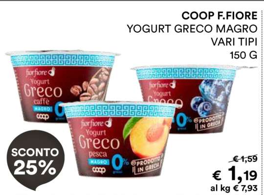 COOP F.FIORE YOGURT GRECO MAGRO VARI TIPI