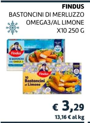 Findus Bastoncini di Merluzzo Omega3/Al Limone