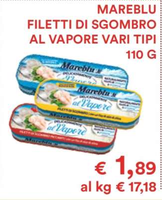 MAREBLU FILETTI DI SGOMBRO AL VAPORE VARI TIPI
