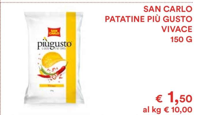 SAN CARLO PATATINE PIÙ GUSTO VIVACE 150 G